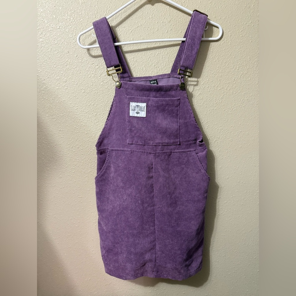 SHEIN Nevada Las Vegas Purple Corduroy Overalls Dress S